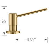 Blanco Torre Soap Dispenser - Satin Gold, Brass, 442989