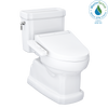 TOTO WASHLET+ Eco Guinevere Elongated 1.28 GPF Universal Height Toilet with C2 Bidet Seat, Cotton White, Vitreous China|Plastic, MW9743074CEFG#01