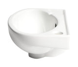 ALFI brand 14.13" x 9.5" Oval Wall Mount Porcelain Bathroom Sink, White, 1 Faucet Hole, ABC118