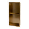 ALFI brand ABNP1224-BG 12" x 24" Brushed Gold PVD Stainless Steel Vertical Double Shelf Shower Niche, 20 Gauge
