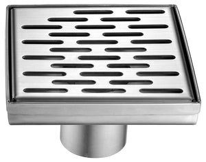 Alternate Image for ALFI brand ABSD55C 5" x 5" Modern Square Stainless Steel Shower Drain with Groove Holes, ABSD55C-BSS