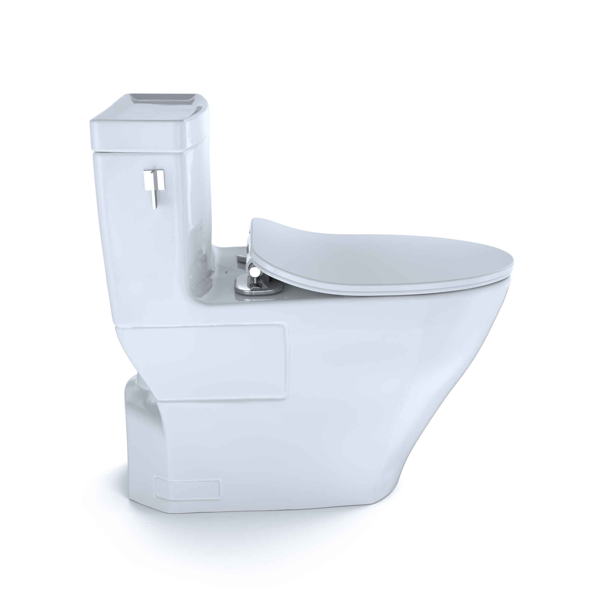 TOTO Legato One-Piece Elongated 1.28 GPF Toilet with CEFIONTECT and SoftClose Seat, WASHLET+ Ready, Cotton White, Vitreous China, MS624234CEFG#01
