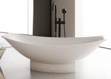 ALFI brand 71" Solid Surface Resin Free Standing Oval Bathtub, Hammock Style, White Matte, AB9991