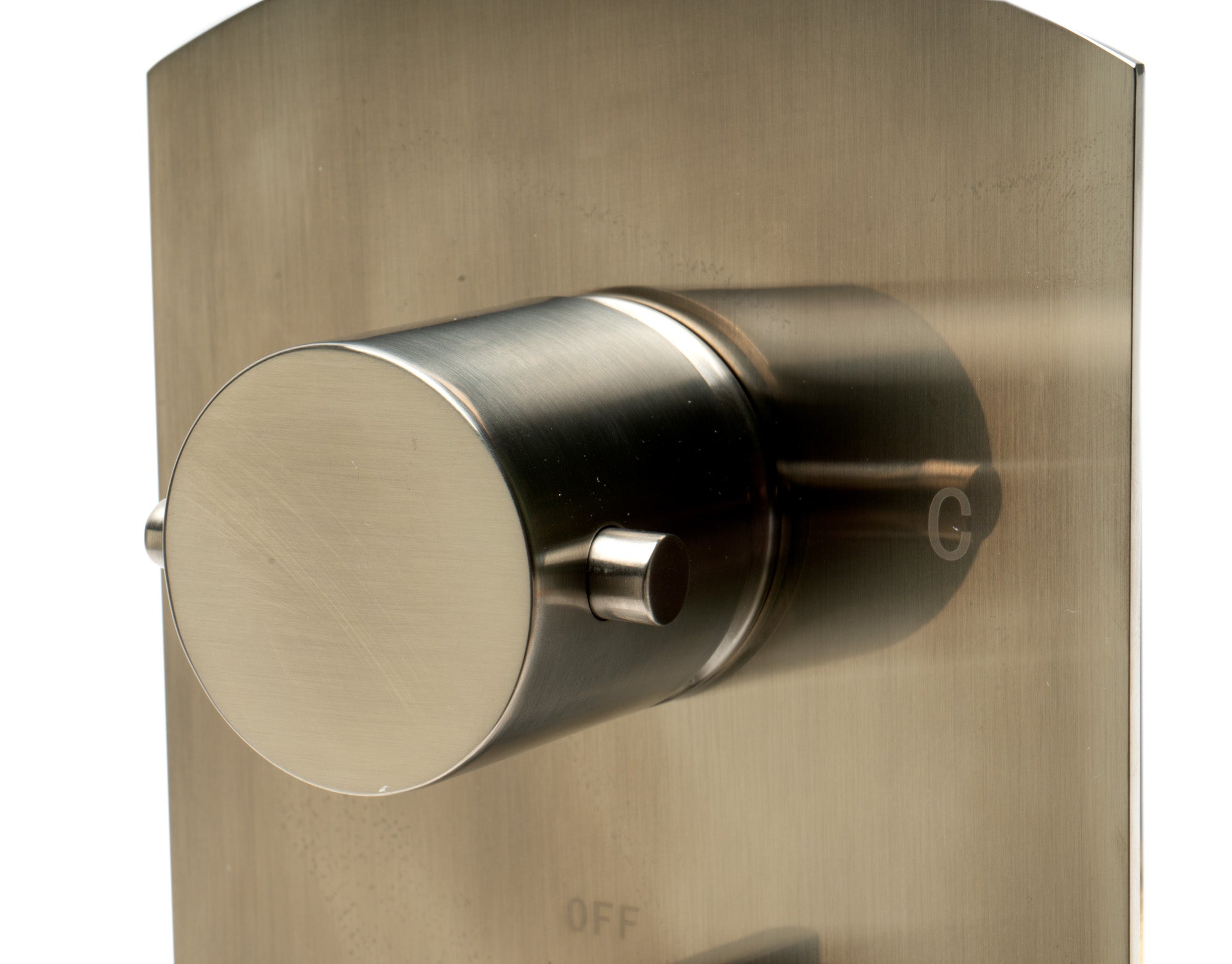 ALFI brand AB3809-BN Brushed Nickel Round Knob 1 Way Thermostatic Shower Mixer, Brass
