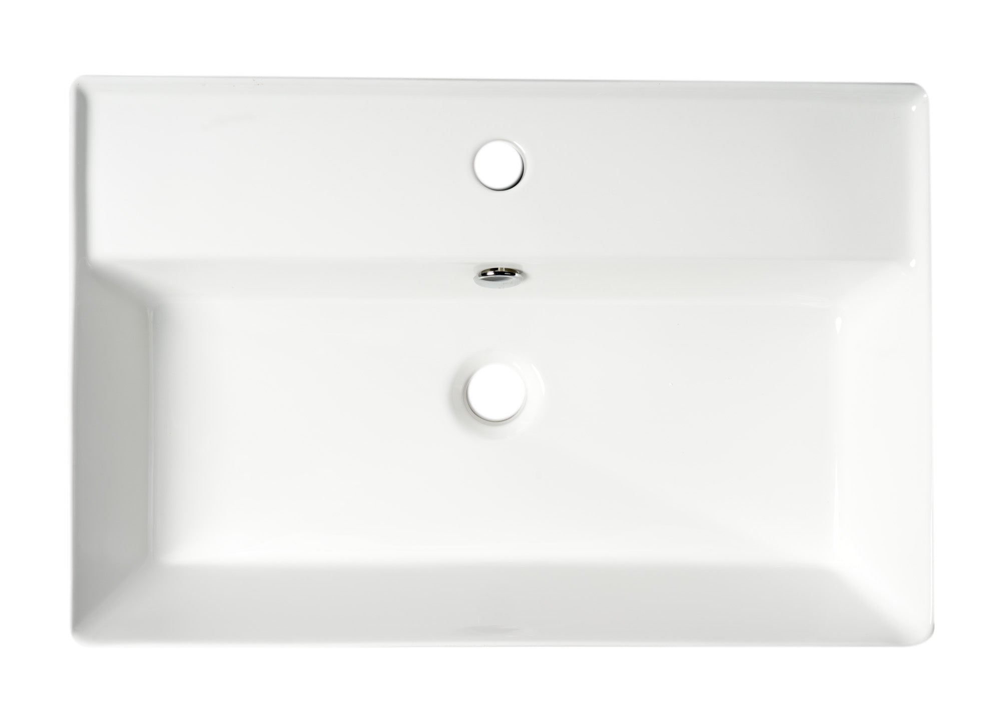 ALFI brand 23.38" x 15.75" Rectangle Above Mount Porcelain Bathroom Sink, White, 1 Faucet Hole, ABC901-W