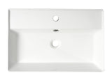 ALFI brand 23.38" x 15.75" Rectangle Above Mount Porcelain Bathroom Sink, White, 1 Faucet Hole, ABC901-W