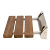 ALFI brand ABS14-BN Brushed Nickel 14" Folding Teak Wood Shower Seat Bench, Natural Wood