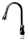 ALFI brand 1.8 GPM Lever Gooseneck Spout Touch Kitchen Faucet, Gray, Pull Down, Polished Chrome, Traditional, ABKF3783-PC