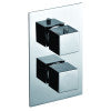 ALFI brand AB2601-PC Polished Chrome Square Knob 1 Way Thermostatic Shower Mixer, Brass