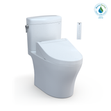 TOTO WASHLET+ Aquia IV Cube Two-Piece Elongated Dual Flush 1.28 and 0.9 GPF Toilet with C5 Bidet Seat, Cotton White, Vitreous China|Plastic, MW4363084CEMFGN#01