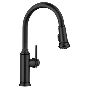 Alternate Image for Blanco Empressa High Arc Pull-Down Dual-Spray Kitchen Faucet, Matte Black, 1.5 GPM, Brass, 443023