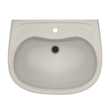 TOTO Prominence Oval Wall-Mount Bathroom Sink with CeFiONtect and Shroud for Single Hole Faucets, Sedona Beige, Vitreous China, LHT242G#12