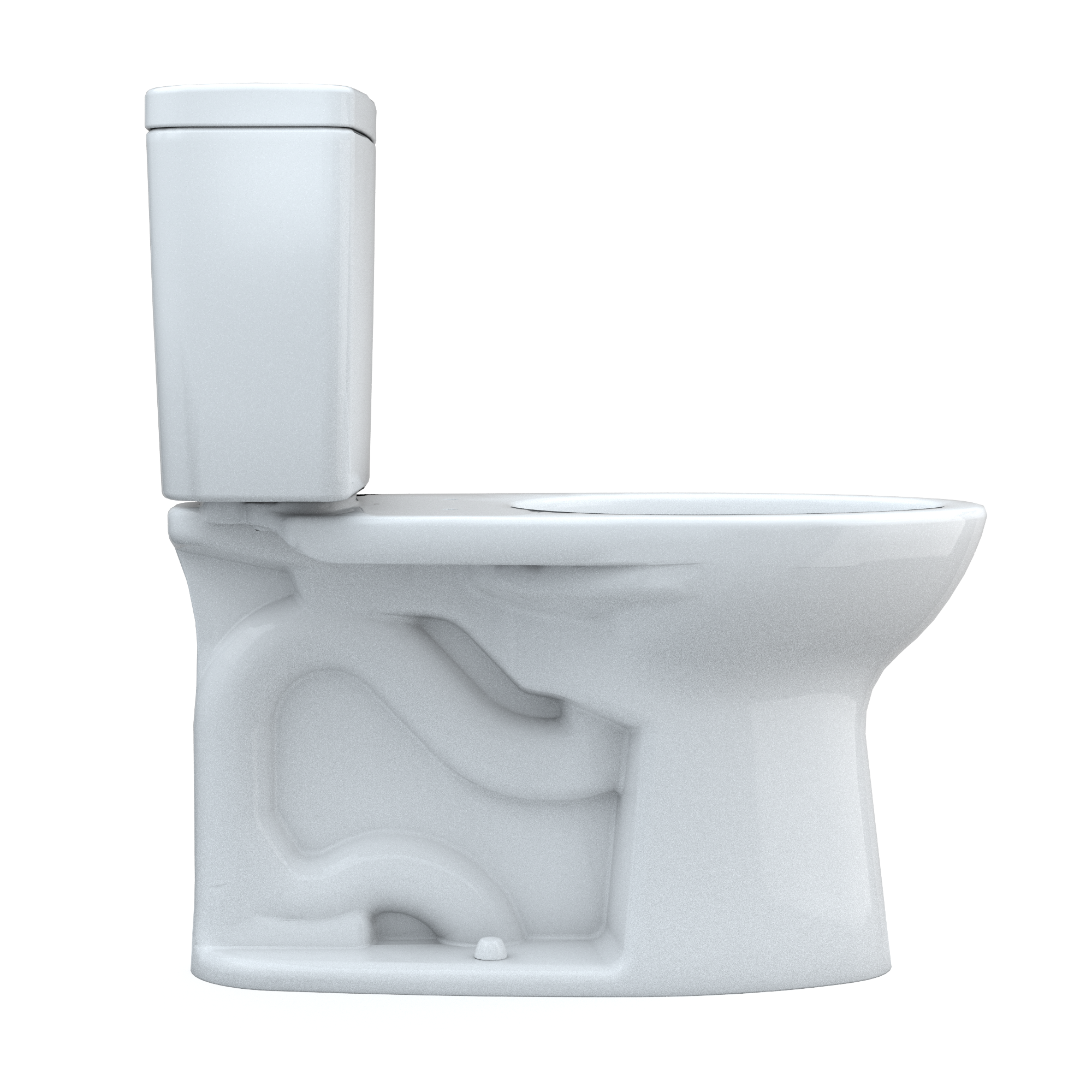 TOTO Drake Two-Piece Elongated 1.28 GPF Universal Height TORNADO FLUSH Toilet with CEFIONTECT and Right-Hand Trip Lever, Cotton White, Vitreous China, CST776CEFRG#01