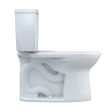 TOTO Drake Two-Piece Elongated 1.28 GPF Universal Height TORNADO FLUSH Toilet with CEFIONTECT and Right-Hand Trip Lever, Cotton White, Vitreous China, CST776CEFRG#01