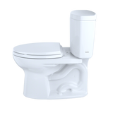 TOTO Drake II Two-Piece Elongated 1.28 GPF Universal Height Toilet with CEFIONTECT, Cotton White, Vitreous China, CST454CEFG#01