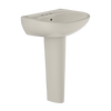 TOTO Supreme Oval Basin Pedestal Bathroom Sink with CeFiONtect for 4 Inch Center Faucets, Sedona Beige, Vitreous China, LPT241.4G#12