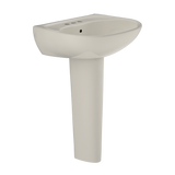 TOTO Supreme Oval Basin Pedestal Bathroom Sink with CeFiONtect for 4 Inch Center Faucets, Sedona Beige, Vitreous China, LPT241.4G#12