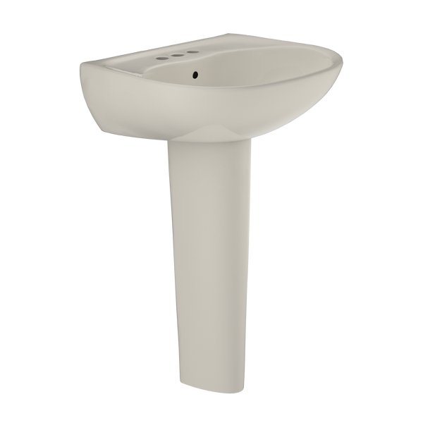 TOTO Supreme Oval Basin Pedestal Bathroom Sink with CeFiONtect for 4 Inch Center Faucets, Sedona Beige, Vitreous China, LPT241.4G#12