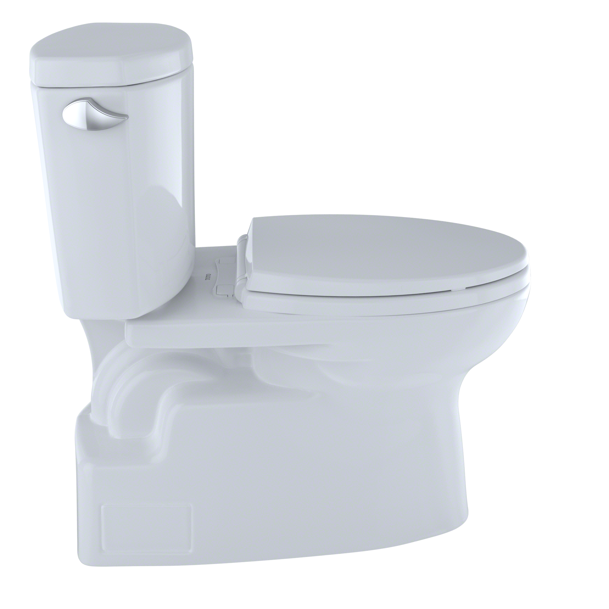 TOTO Vespin II Two-Piece Elongated 1.28 GPF Universal Height Skirted Toilet with CEFIONTECT and Right-Hand Trip Lever, Cotton White, Vitreous China, CST474CEFRG#01