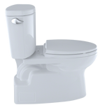 TOTO Vespin II Two-Piece Elongated 1.28 GPF Universal Height Skirted Toilet with CEFIONTECT and Right-Hand Trip Lever, Cotton White, Vitreous China, CST474CEFRG#01