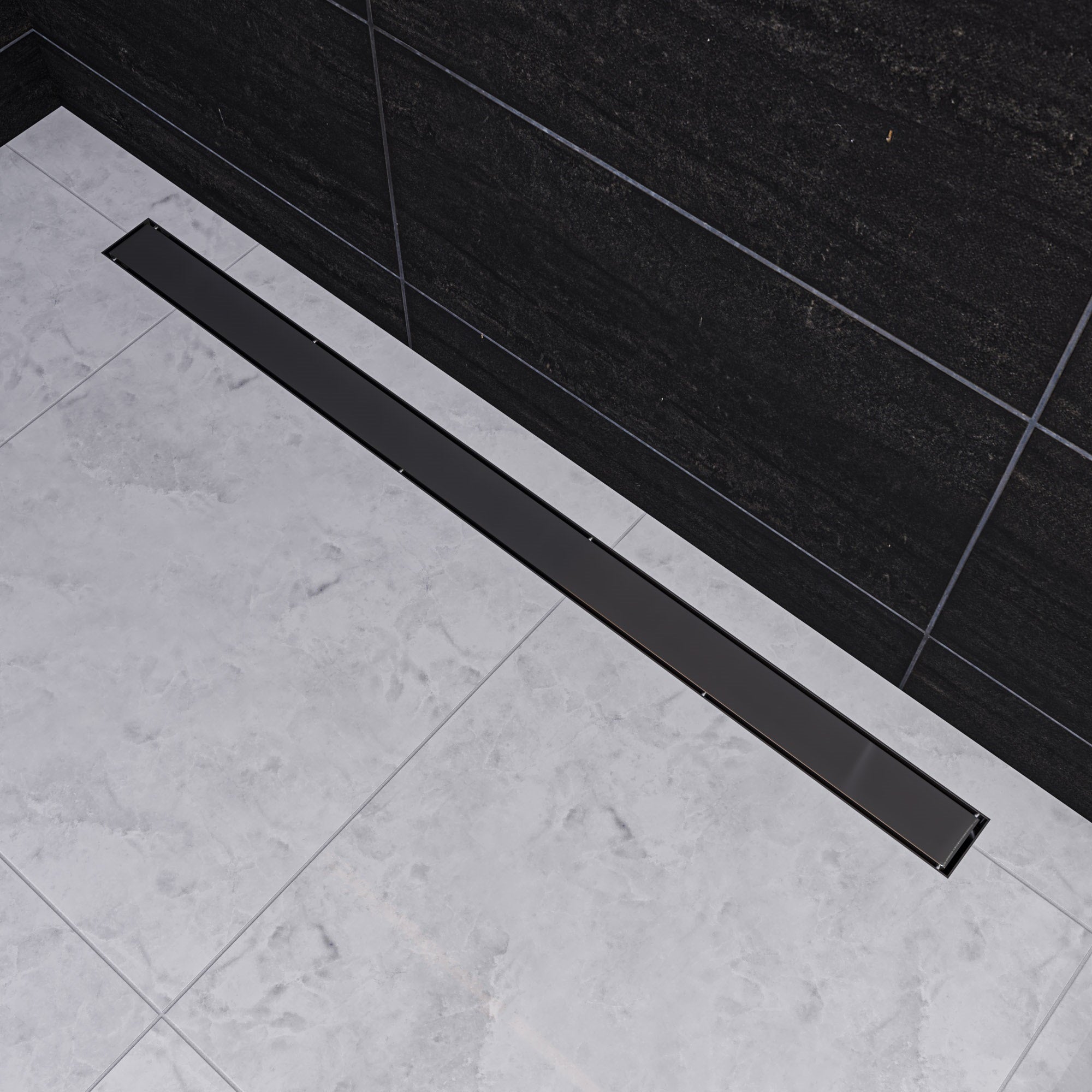 ALFI brand ABLD47B-BSS 47" Brushed Stainless Steel Linear Shower Drain with Solid Cover