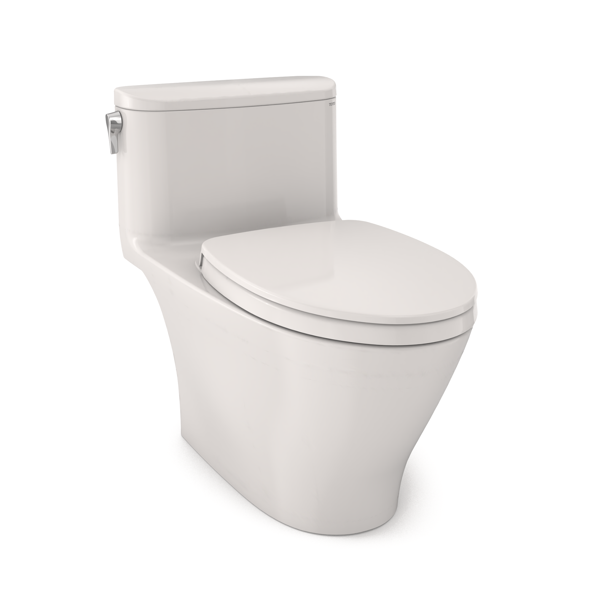 TOTO Nexus One-Piece Elongated 1.28 GPF Universal Height Toilet with CEFIONTECT and SS124 SoftClose Seat, WASHLET+ Ready, Colonial White, Vitreous China, MS642124CEFG#11