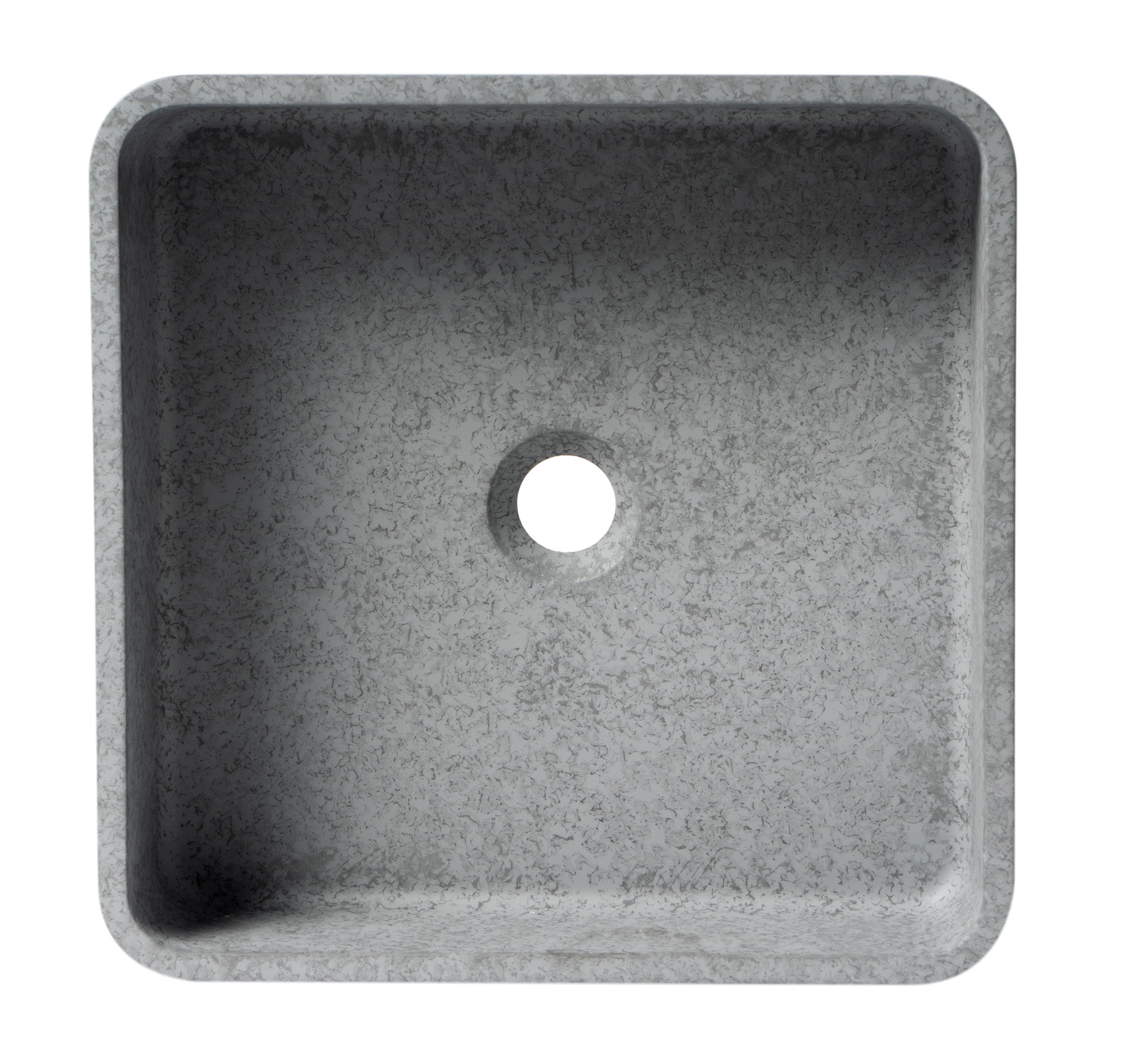 ALFI brand 15.6" x 15.6" Square Above Mount Concrete Bathroom Sink, Gray Matte, No Faucet Hole, ABCO16S