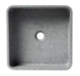 ALFI brand 15.6" x 15.6" Square Above Mount Concrete Bathroom Sink, Gray Matte, No Faucet Hole, ABCO16S