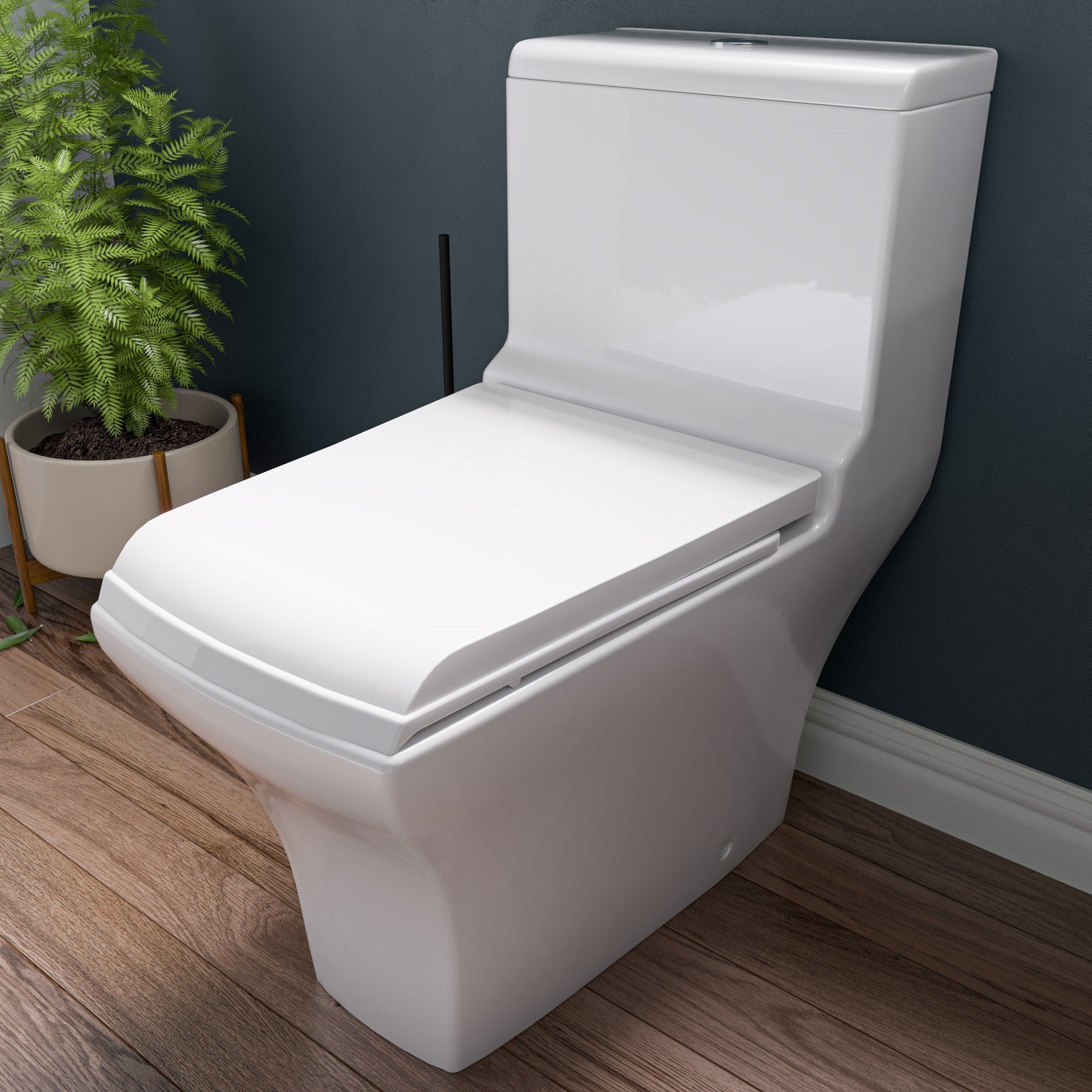EAGO Porcelain, White, TB356 Dual Flush One Piece High-Efficiency Low Flush Ceramic Toilet