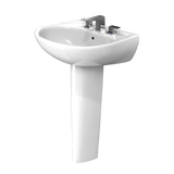 TOTO Supreme Oval Basin Pedestal Bathroom Sink with CEFIONTECT for 8 Inch Center Faucets, Cotton White, Vitreous China, LPT241.8G#01