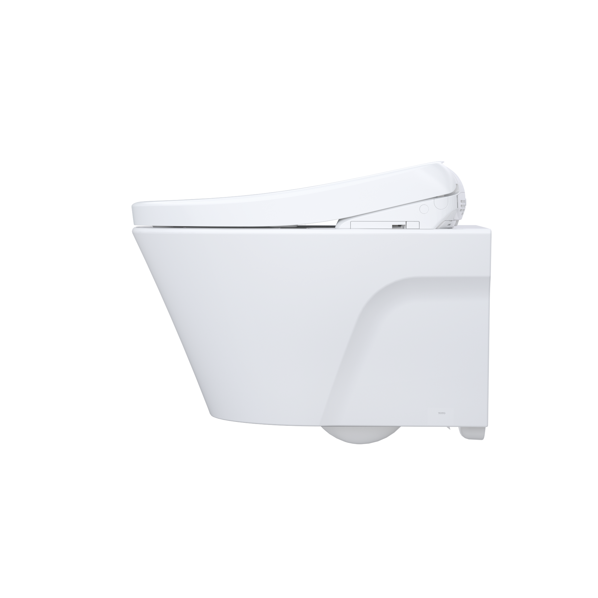 TOTO WASHLET+ AP Wall-Hung Elongated Toilet with S7A Contemporary Bidet Seat and DuoFit In-Wall 0.9 and 1.28 GPF Auto Dual-Flush Tank System, Matte Silver, Vitreous China|Plastic, CWT4264736CMFGA#MS