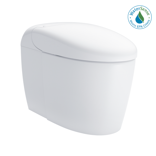 Toto NEOREST RS Dual Flush 1.0 or 0.8 GPF Toilet with Integrated Bidet Seat and EWATER+, Cotton White, Vitreous China|Plastic, MS8341CUMFG#01