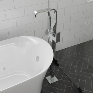 Alternate Image for ALFI brand Brass, AB2180-PC Polished Chrome Single Lever Floor Mounted Tub Filler Mixer w Hand Held Shower Head