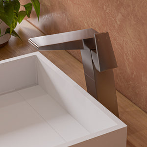 Alternate Image for ALFI Brushed Nickel Single Hole Tall Bathroom Faucet, AB1475-BN