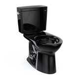 TOTO Drake Two-Piece Elongated 1.6 GPF Universal Height TORNADO FLUSH Toilet, Ebony, Vitreous China, CST776CSF#51