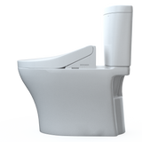 TOTO WASHLET+ Aquia IV Arc Two-Piece Elongated Dual Flush 1.28 and 0.9 GPF Toilet with C5 Bidet Seat, Cotton White, Vitreous China|Plastic, MW4483084CEMFGN#01