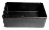 ALFI brand 30" Fireclay Farmhouse Sink, Black Matte, No Faucet Hole, ABF3018-BM