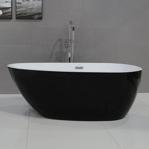 Alternate Image for ALFI brand 59" Acrylic Free Standing Oval Soaking Bathtub, Black, AB8862