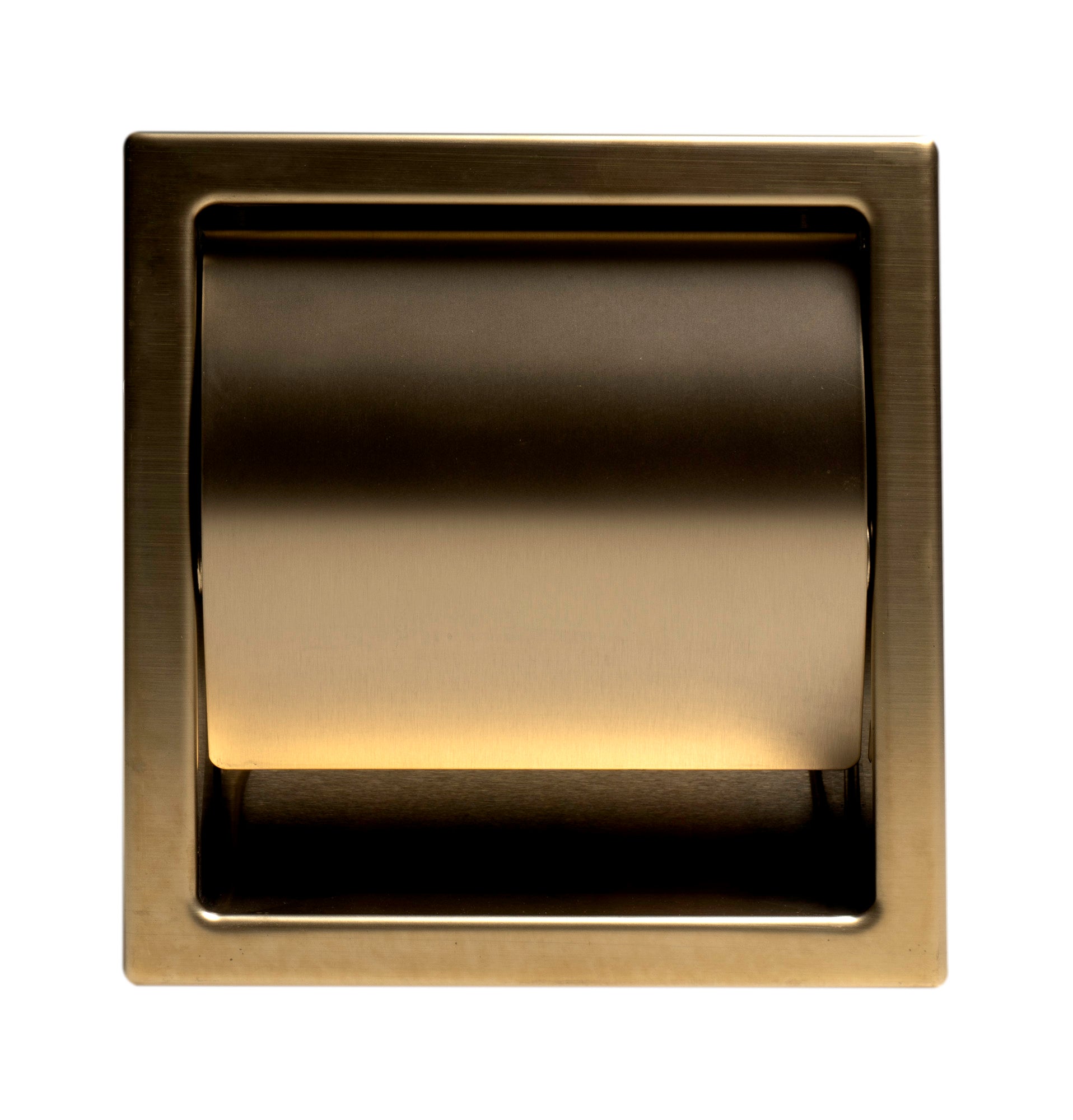 ALFI brand ABTPP77-BG PVD Brushed Gold Stainless Steel Recessed Toilet Paper Holder with Cover