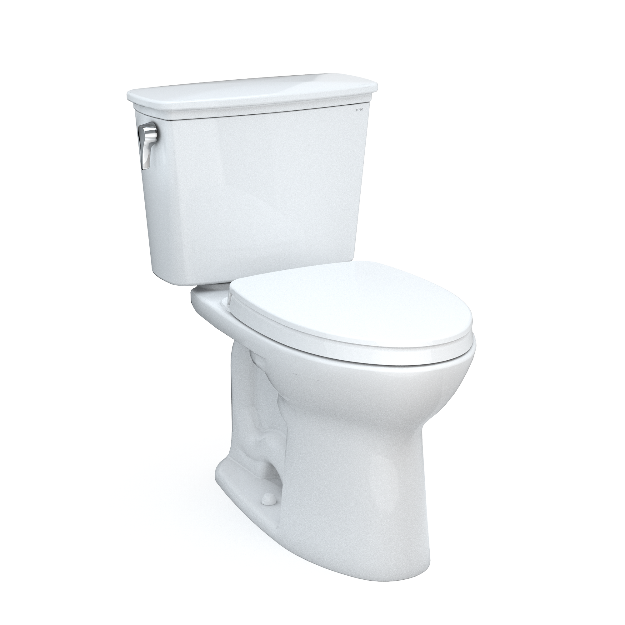 TOTO Drake Transitional Two-Piece Elongated 1.28 GPF TORNADO FLUSH Toilet with CEFIONTECT and SoftClose Seat, WASHLET+ Ready, Cotton White, Vitreous China, MS786124CEG#01