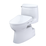 TOTO WASHLET+ Carlyle II 1G One-Piece Elongated 1.0 GPF Toilet and WASHLET+ S7 Contemporary Bidet Seat, Cotton White, Vitreous China|Plastic, MW6144726CUFG#01