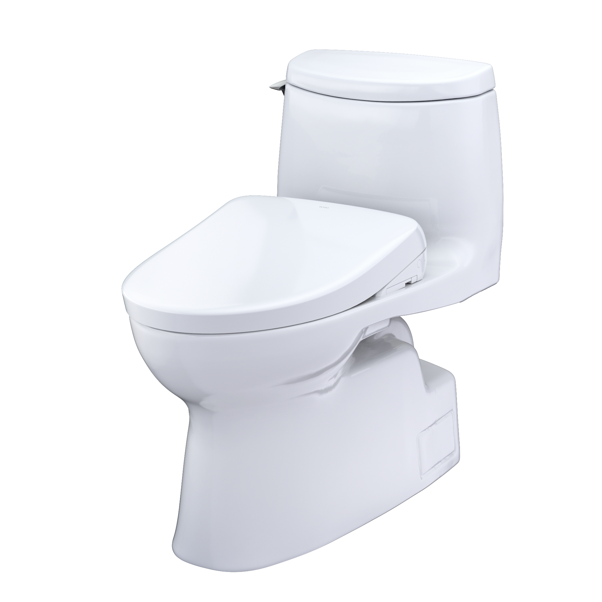 TOTO WASHLET+ Carlyle II 1G One-Piece Elongated 1.0 GPF Toilet with Auto Flush WASHLET+ S7A Contemporary Bidet Seat, Cotton White, Vitreous China|Plastic, MW6144736CUFGA#01