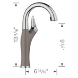 Blanco Artona Pull-Down Dual-Spray Bar Faucet, PVD Steel/Volcano Gray, 1.5 GPM, Brass, 443042