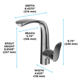 TOTO GO 1.2 GPM Single Side-Handle Bathroom Sink Faucet with COMFORT GLIDE Technology and Drain Assembly, Brushed Nickel, Brass, TLG01309U#BN