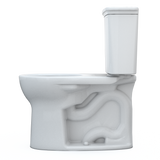 TOTO Drake Transitional Two-Piece Round 1.28 GPF Universal Height TORNADO FLUSH Toilet with CEFIONTECT, Cotton White, Vitreous China, CST785CEFG#01