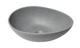 ALFI brand 21" x 15.4" Oval Above Mount Concrete Bathroom Sink, Gray Matte, No Faucet Hole, ABCO21O