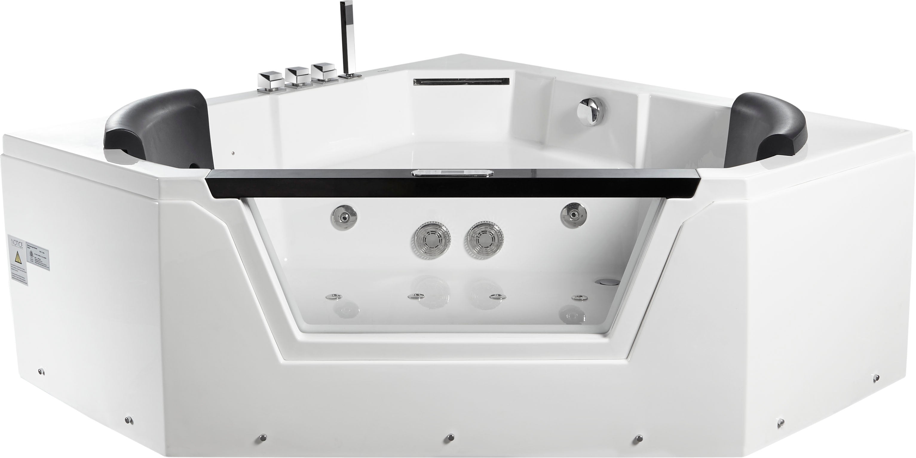 Eago 59" Acrylic Corner Neo-angle Round Bathtub, White, AM156ETL