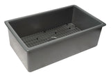 ALFI brand 32" Drop In Fireclay Kitchen Sink, Gray Matte, No Faucet Hole, ABF3219SUD-GM