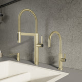 Blanco Culina II Semi-Pro Pull-Down Dual-Spray Kitchen Faucet, Satin Gold, 1.5 GPM, Brass, 527476