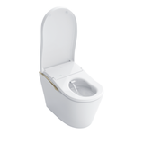 TOTO NEOREST LS Dual Flush 1.0 or 0.8 GF Integrated Bidet Toilet, Cotton White with Nickel Trim, Vitreous China and Plastic, MS8732CUMFG#01N